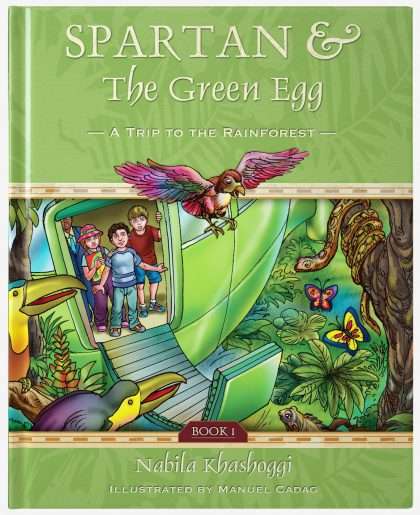 Spartan and the Green Egg: Book 1 A Trip to the Rainforest, book cover
