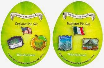 Spartan and the Green Egg Pin Set for the United States and Mexico
