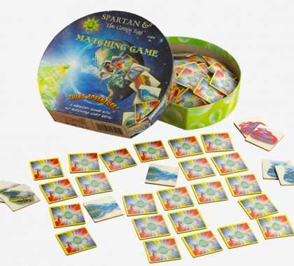 Spartan and the Green Egg Matching Game with the game cards laid out