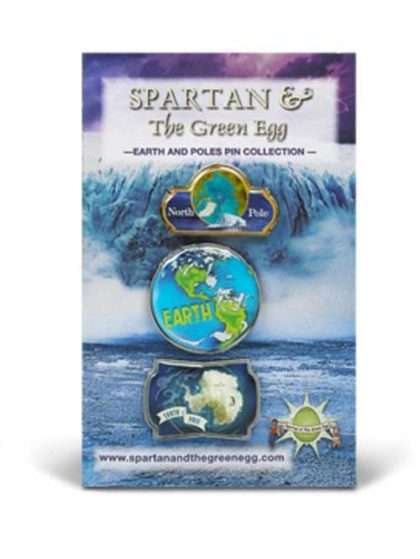 Spartan and the Green Egg Earth and Poles Pin Collection